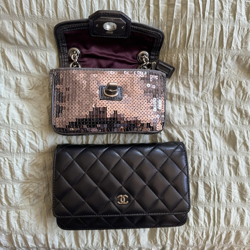 COACH SMALL SEQUIN TURNLOCK CROSSBODY - Picture 9 of 13